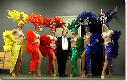 David with the Las Vegas dancers