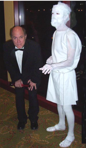 picture of David with Greek Statue Mime (David Yeakle)