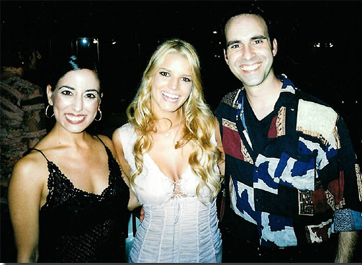 photo of pop star Jessica Simpson with Stewart and Cami ofDance Intl.